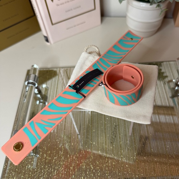 Marc By Marc Jacobs Jewelry - Marc by Marc Jacobs Silicone Slap Bracelet - NWT Coral and Teal Single Bracelet